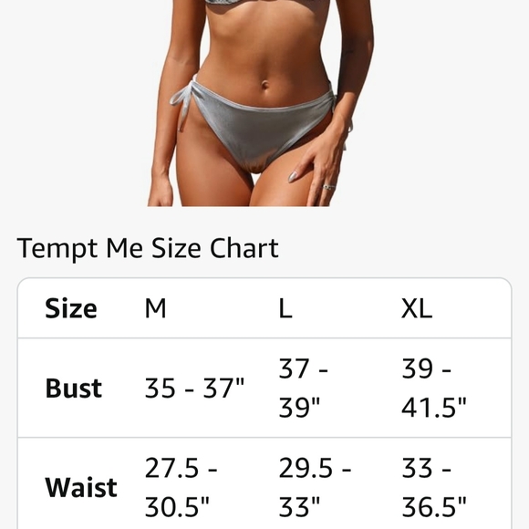 Silver Bikini with Triangle Top and Metallic Sheen - Picture 5 of 5